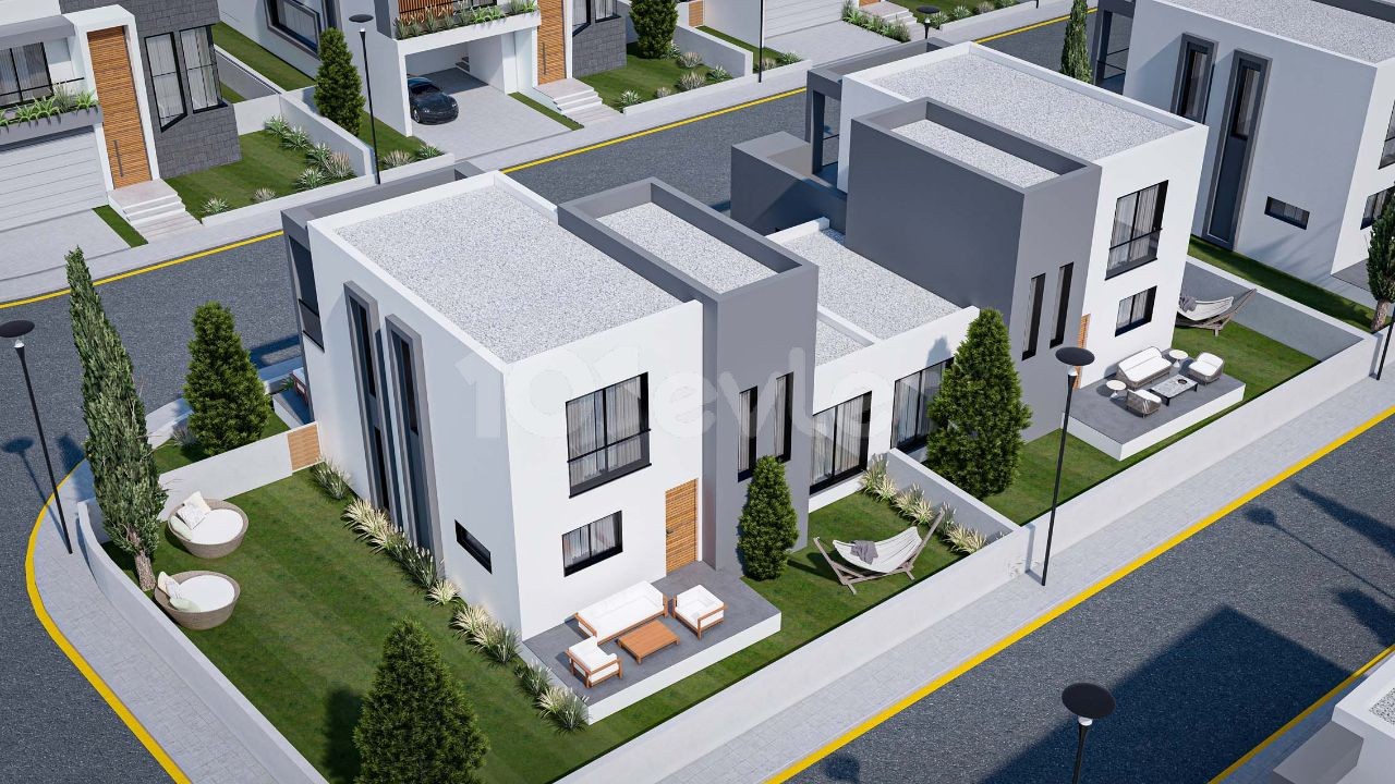 Yenıbogazıcınde  ikiz villa 2+1  145.000 Stg Havuzlu 165.000 Stg  Teslim tarihi Mart 2026 %35 ön peşinat geriye kalan 48 ay vade