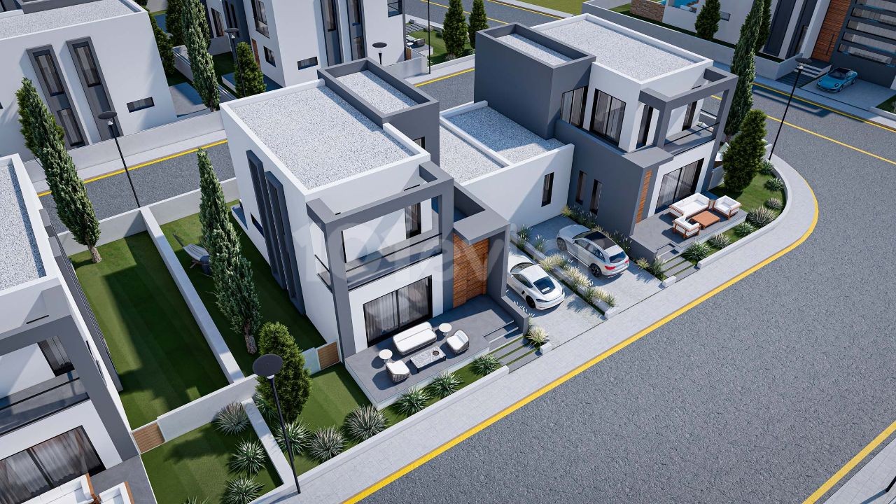 Yenıbogazıcınde  ikiz villa 2+1  145.000 Stg Havuzlu 165.000 Stg  Teslim tarihi Mart 2026 %35 ön peşinat geriye kalan 48 ay vade