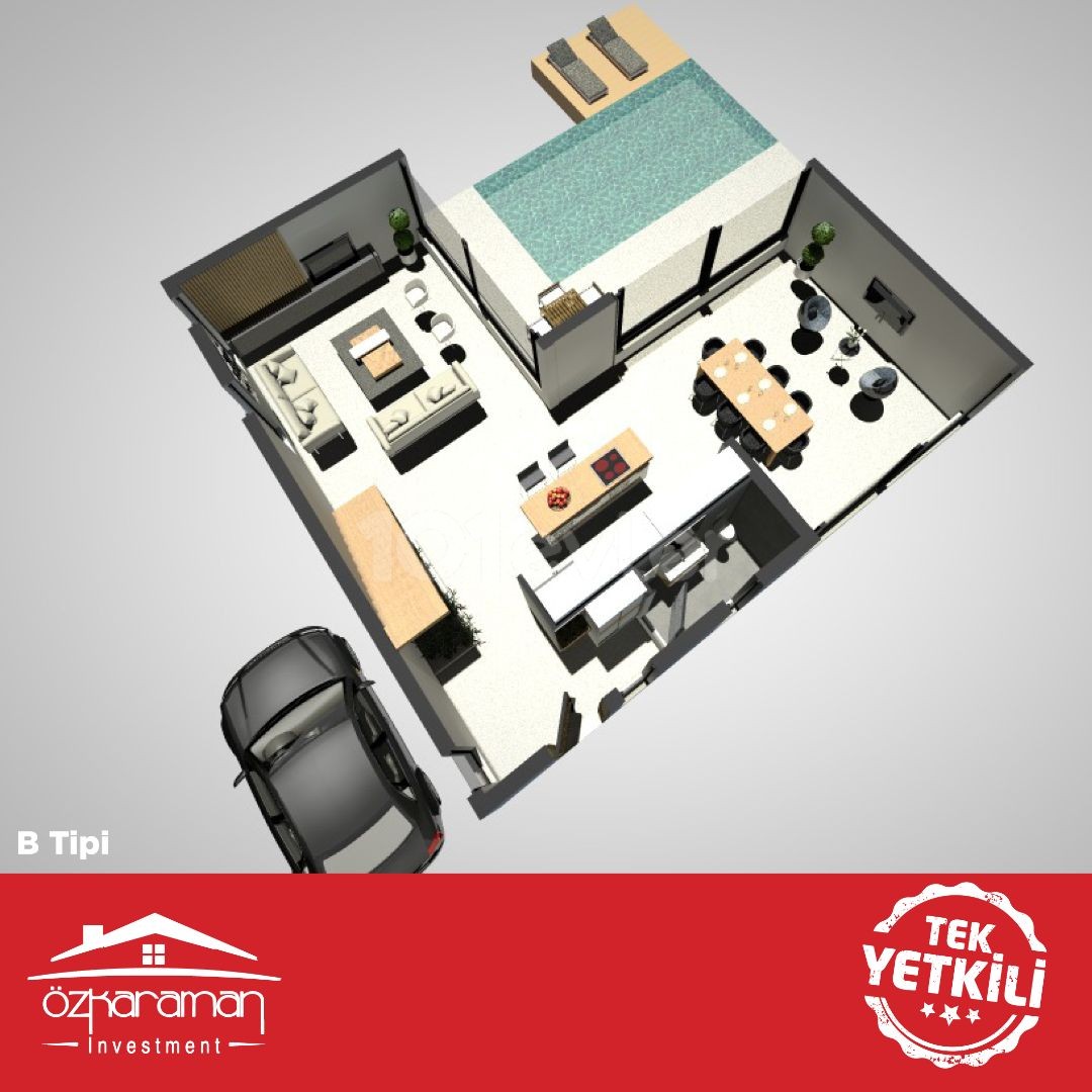 283m² Luxus 3+1 freistehende Villen in Yeniboğaziçi Region von ÖZKARAMAN