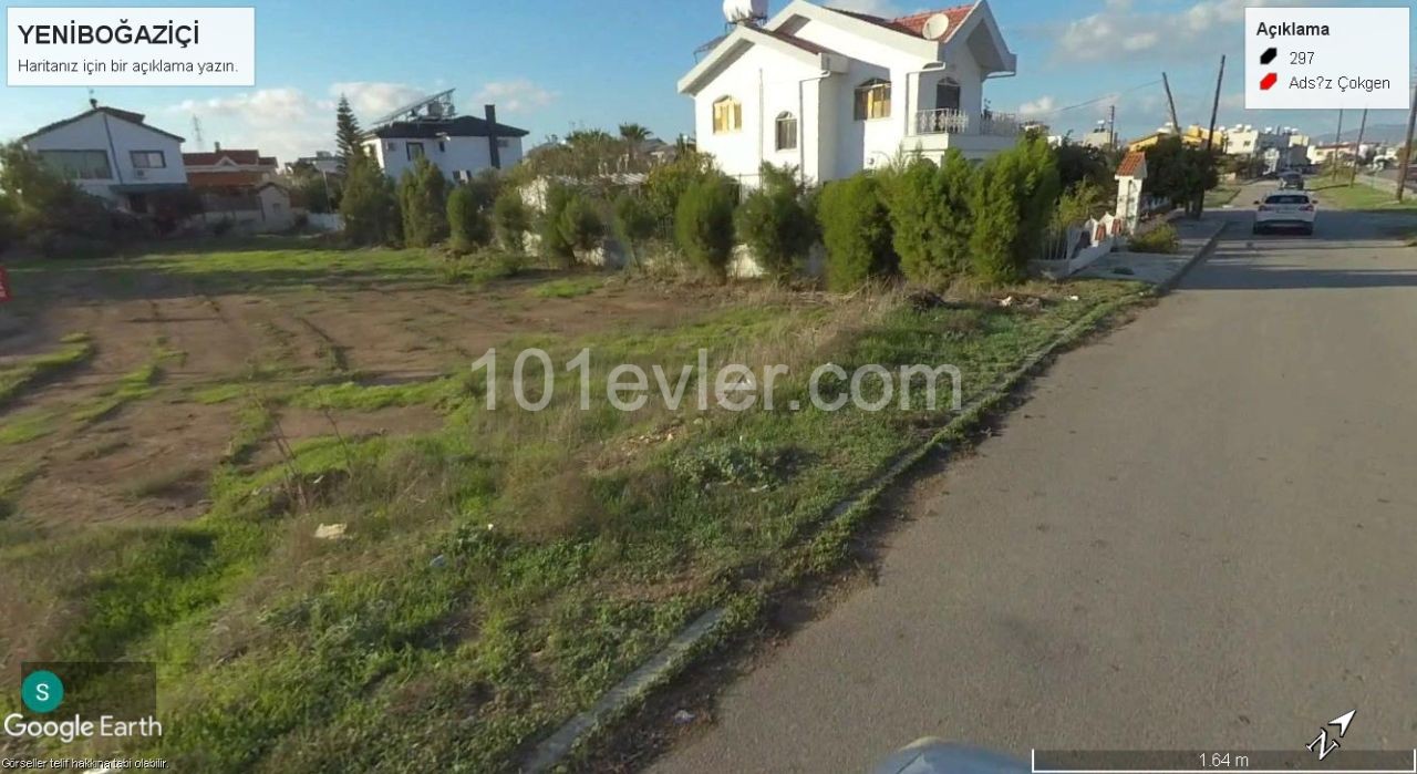 2 PLOTS OF LAND NEXT TO EACH OTHER IN THE YENIBOGAZICI DISTRICT ARE LOCATED 10 dec meters FROM THE MAIN ROAD ** 