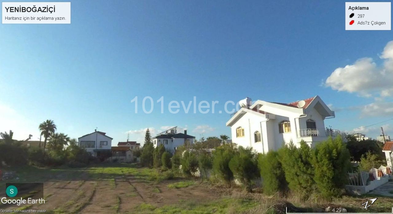 2 PLOTS OF LAND NEXT TO EACH OTHER IN THE YENIBOGAZICI DISTRICT ARE LOCATED 10 dec meters FROM THE MAIN ROAD ** 