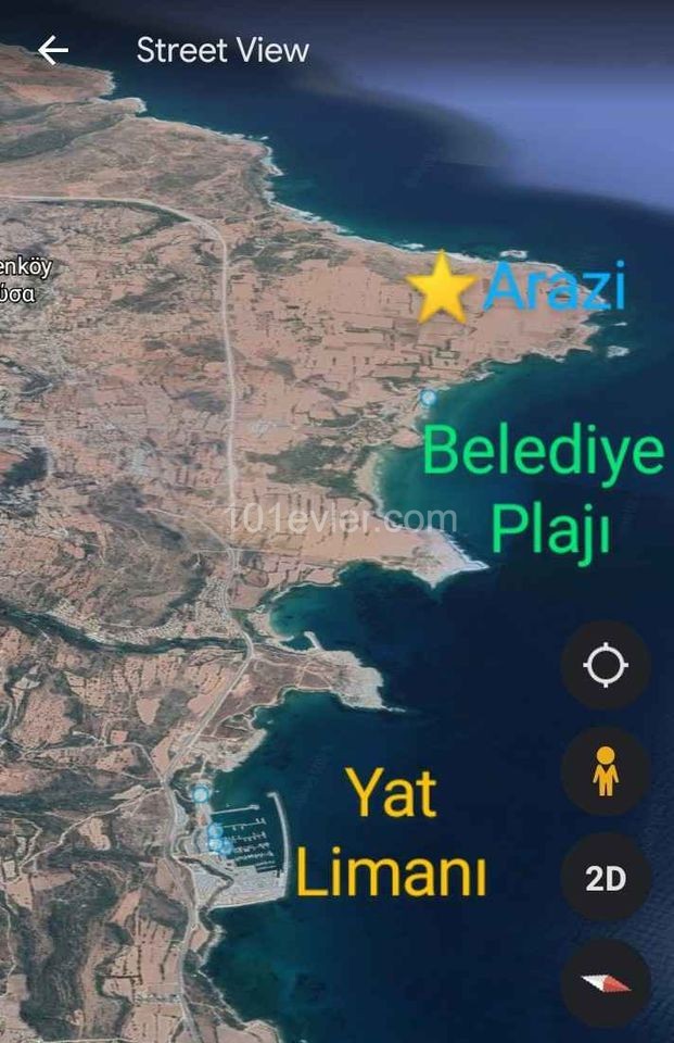 İSKELE YENİ ERENKÖYDE DENİZ MANZARALI TURİZİME AÇIK YATIRIMLIK ARAZİ 