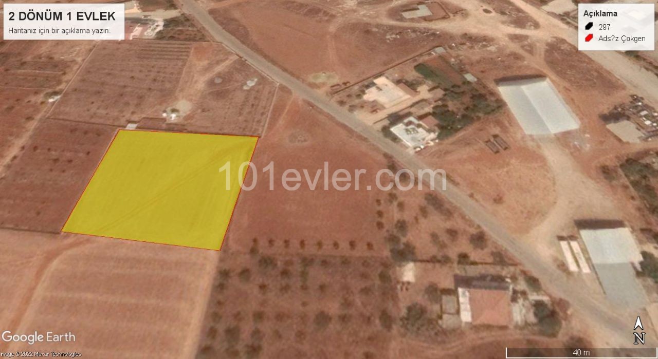 2 ACRES OF 1 EVLEK LARGE LAND SUITABLE FOR THE CONSTRUCTION OF A SPACIOUS VILLA WITH A POOL IN THE VILLAGE OF FAMAGUSTA MORMENEKSHE ** 