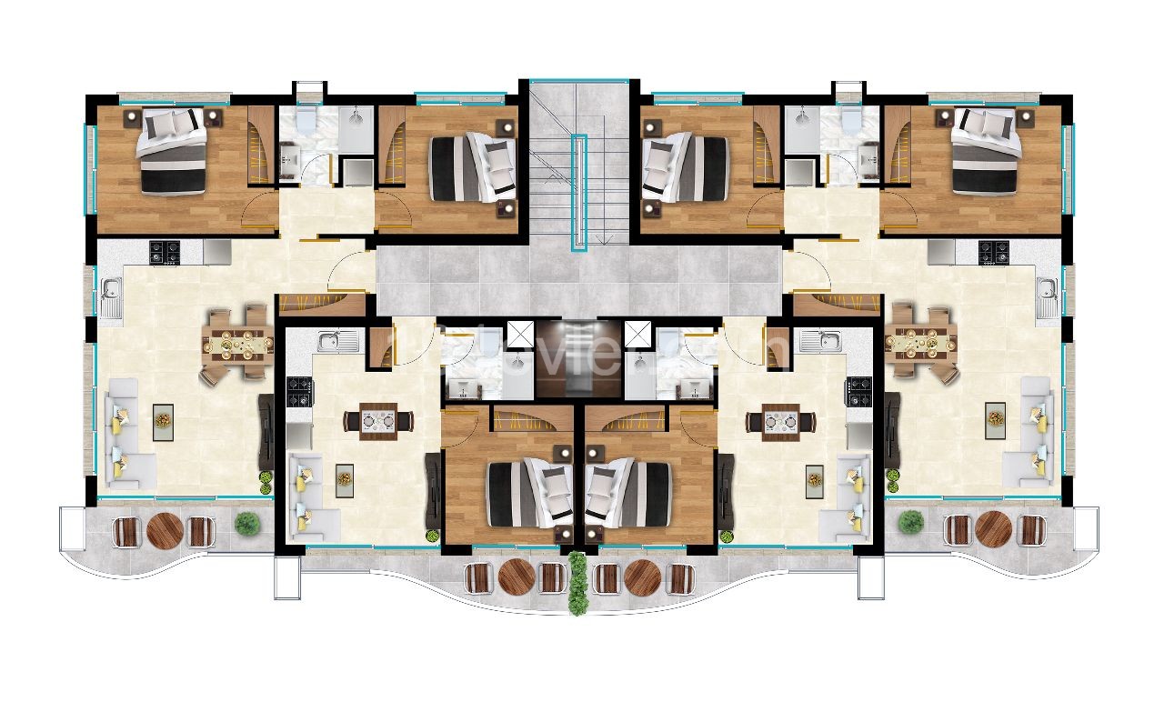 2+1 UND 1 + 1 APARTMENTS MIT MEERBLICK, NUR WENIGE GEHMINUTEN VON DER SCHÖNSTEN KÜSTE VON NORDKIBRISINA ENTFERNT ** 