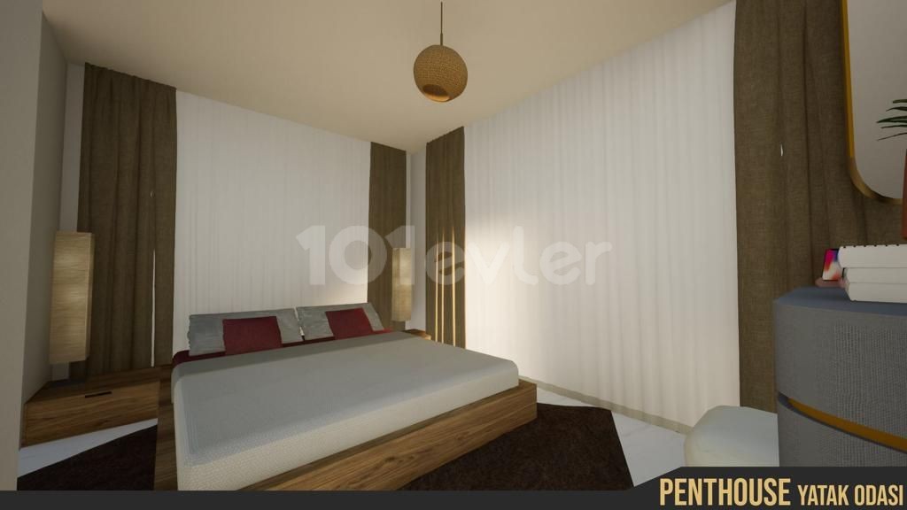 2+1 GERÄUMIGE PENTHOUSE-WOHNUNG IM STADTTEIL FAMAGUSTA CANAKKALE ** 