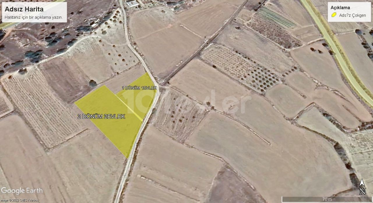 ISKELE REGION YEDIKONUK VILLAGE 3 ACRES OF LAND FOR 3 HOUSES CHAPTER 96 50% OF THE TOTAL 2.2 ZONING ON THE BASE ** 