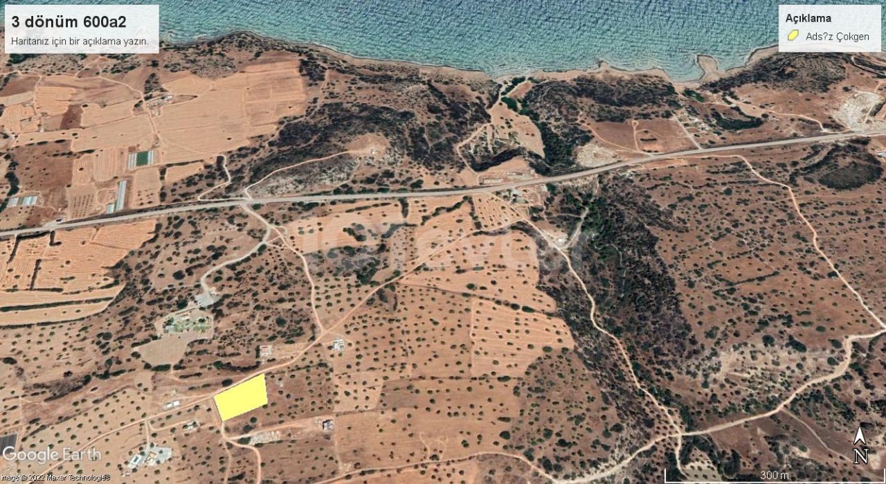 3 Hektar 600A2 ZONIERTES Grundstück mit Blick auf das Meer und die Berge der Famagusta SÜßWASSERREGION ** 