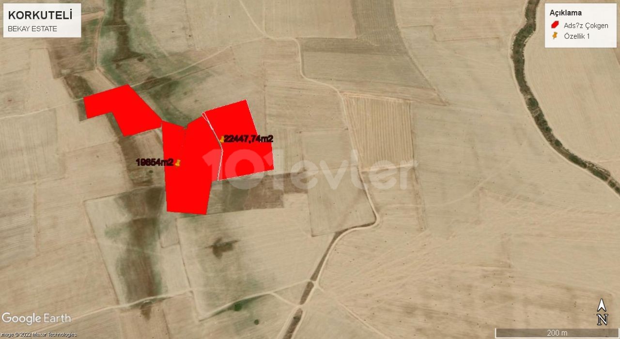 LAND IN MAGUSA KORKUTELİ VILLAGE NEAR 31 DECORATIONS AND SUITABLE FOR DRY AGRICULTURE