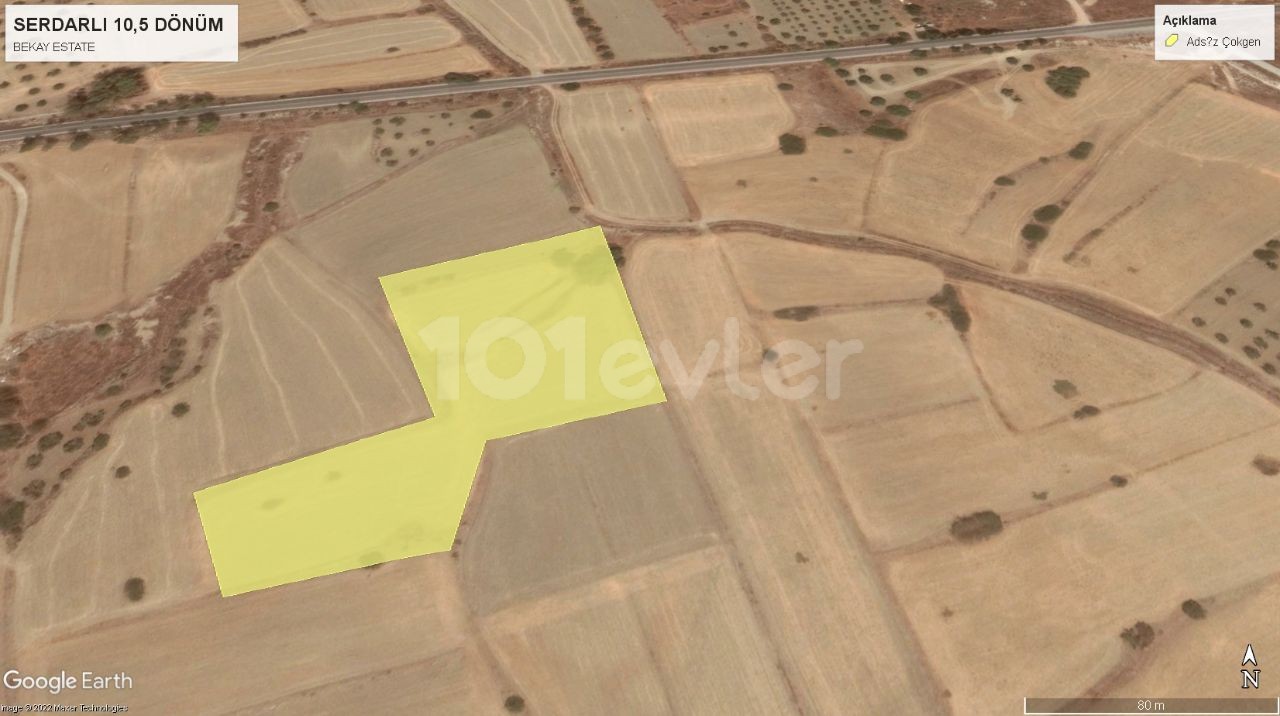 10.5 ACRES OF TURKISH COB LAND VERY CLOSE TO SERDARLI VILLAGE