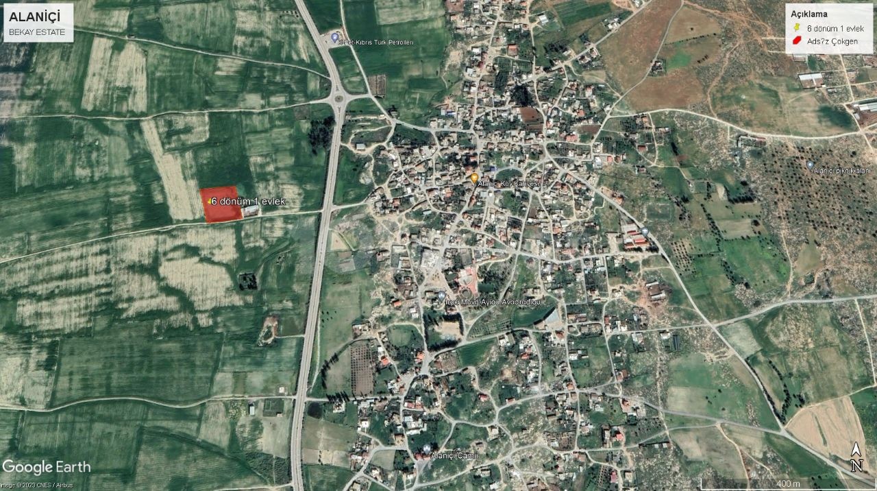 HALF SHARE OF 1 EVLEK LAND IN ALANICI VILLAGE FOR SALE