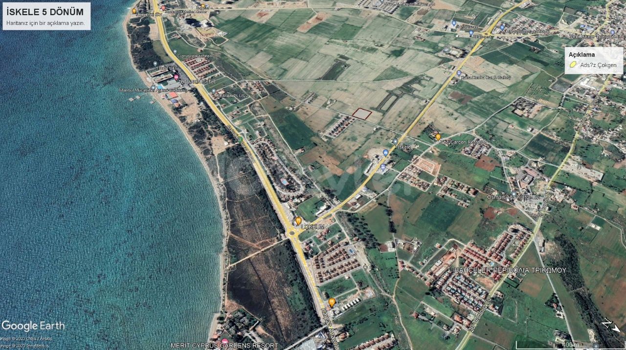 5 DECADES OF LAND SUITABLE FOR SITE CONSTRUCTION IN THE ATTRACTIVE AREA OF İSKELE