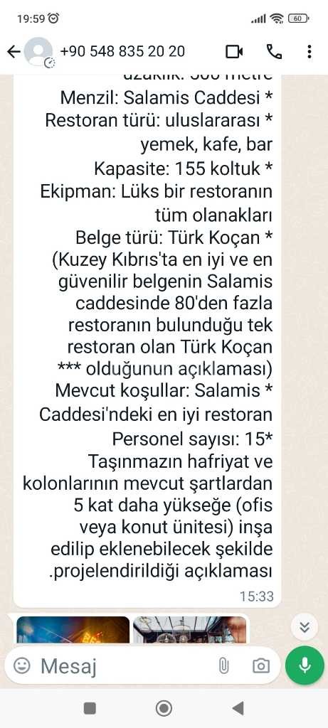 A). Gazimagusa üniversite yanında satılık restorant