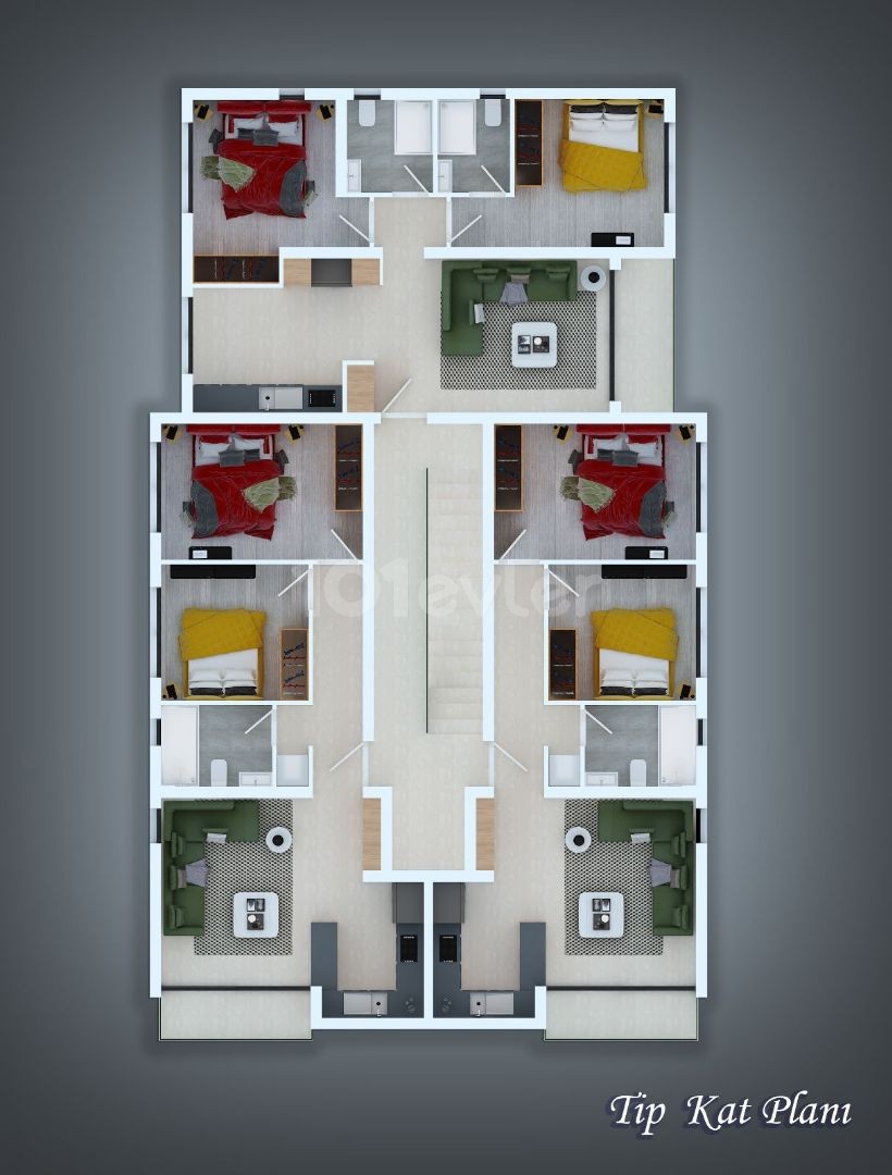 2+1 ENSUITE APARTMENTS DELIVERED IN SEPTEMBER IN A CENTRAL LOCATION IN K. KAYMAKLI