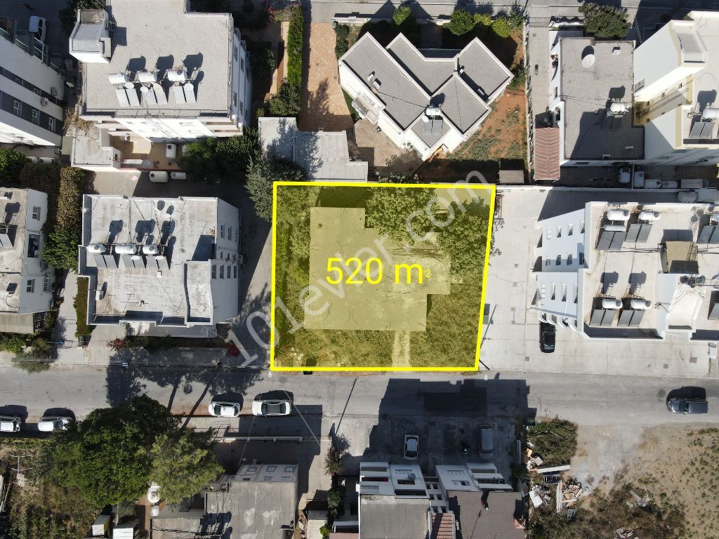 520m2 Land Suitable for Apartment Construction in an Easy-to-Reach and Centrally Located Location in the Kizilbas District of Nicosia / 50% on the Base / 160% in Total / 5 Dec Decks of Land for Sale with Zoning Permission ** 