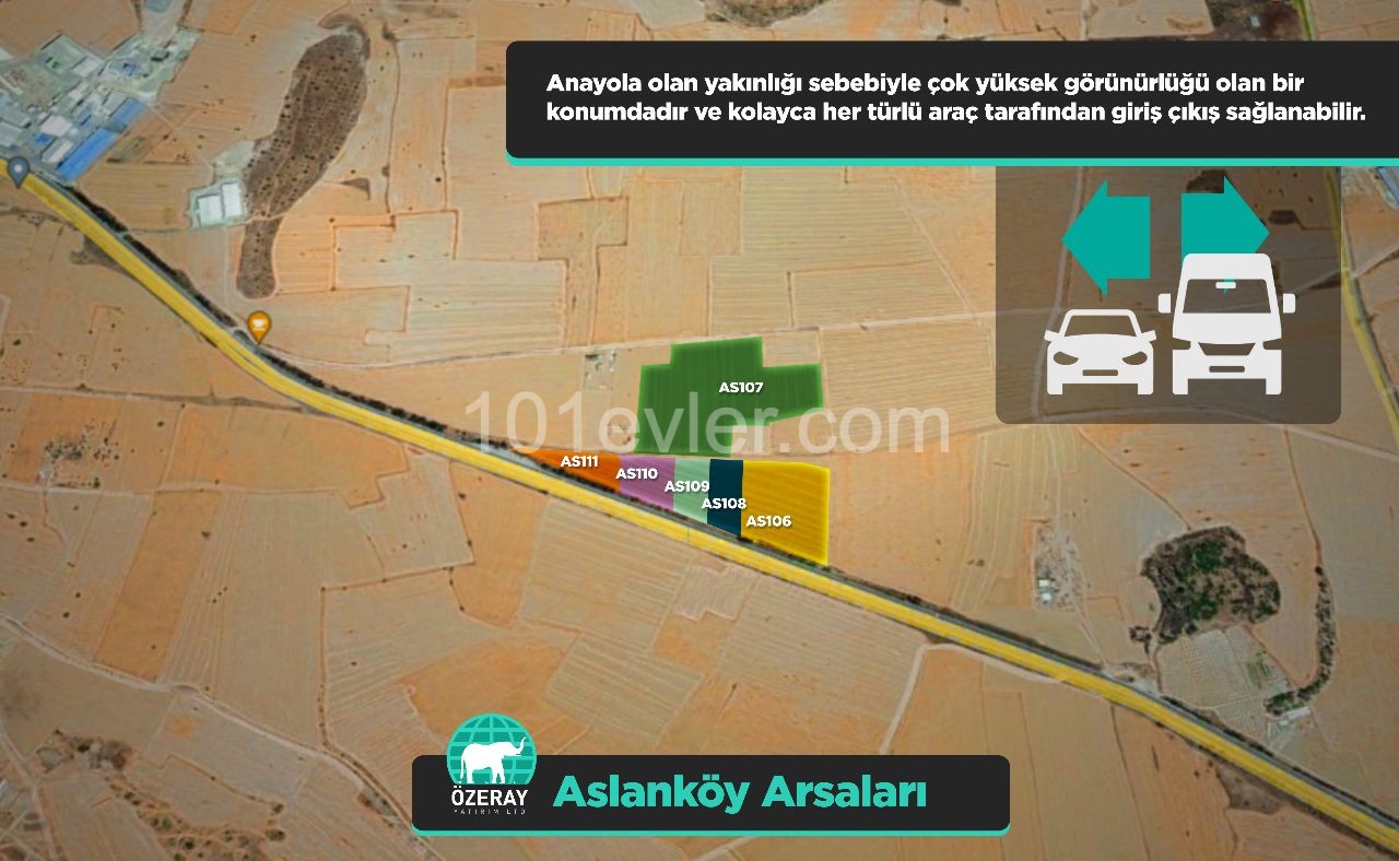 Sahibinden Aslanköy'de Fırsat Araziler 99.000 STG'den Başlayan Fiyatlarla