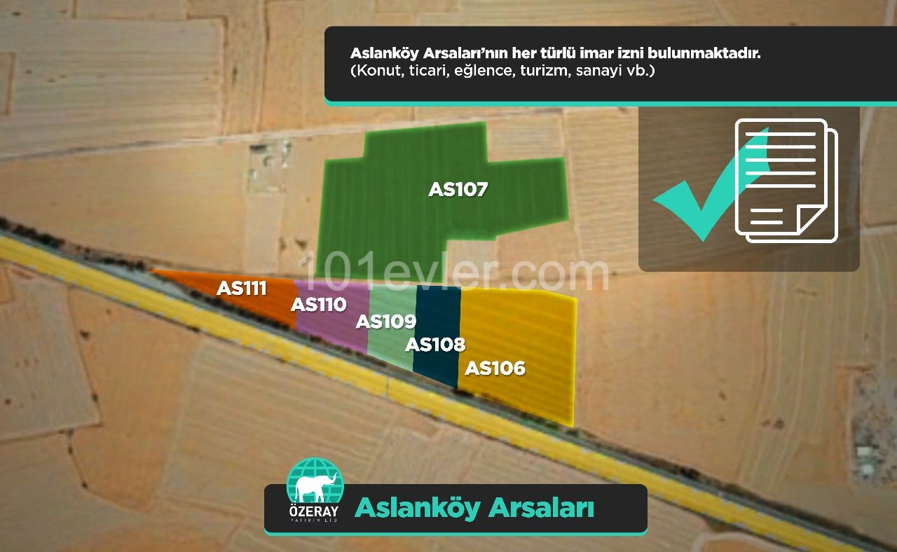 Opportunity Lands by Owner in Aslanköy with Prices Starting from 99.000 STG ** 