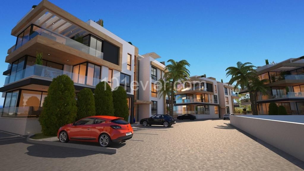 2 BEDROOMS SEA AND MOUNTAIN VIEW APARTMENTS FOR SALE IN ALSANCAK KYRENIA