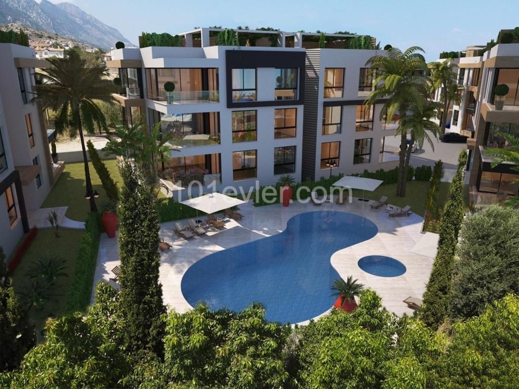 2 BEDROOMS SEA AND MOUNTAIN VIEW APARTMENTS FOR SALE IN ALSANCAK KYRENIA