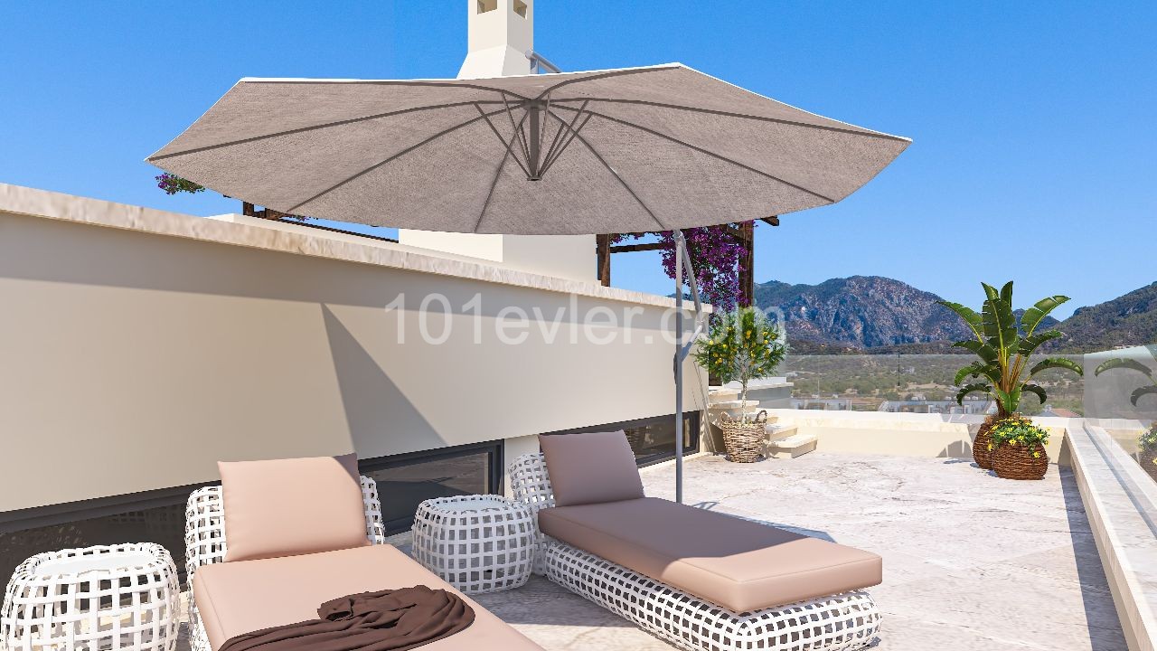 ELITE BUNGALOW MIT 3 SCHLAFZIMMERN MIT MEERBLICK IN KYRENIA-ESENTEPE ** 