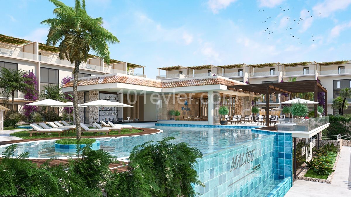 Denize Sıfır Site İçinde Stüdyo ve 1+1 Daireler - Girne, Esentepe, Kuzey Kıbrıs