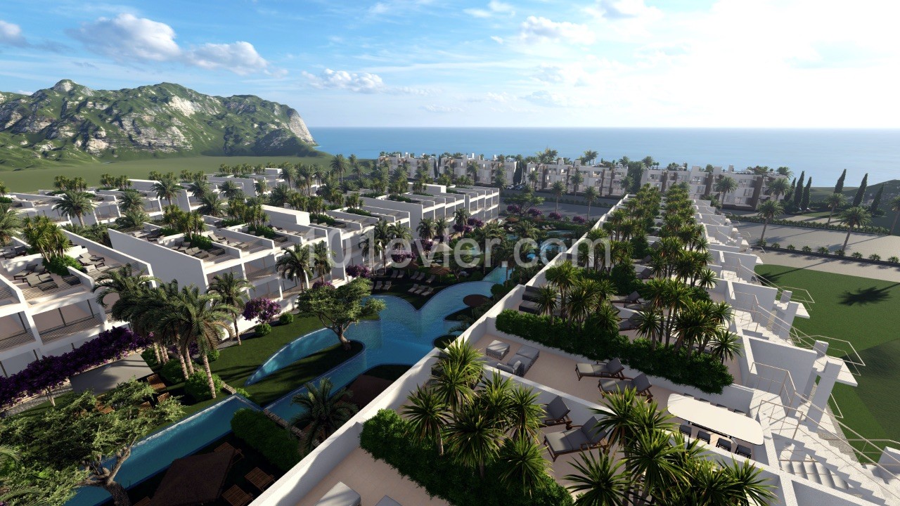 Studio, 1 and 2 bedrooms Apartments  for Sale in a Seafront Premium Class Project in Esentepe, Kyrenia