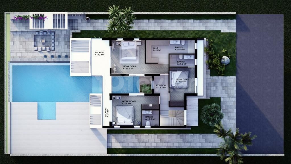 4 BEDROOM VILLA PROJECT WITH A WONDERFUL VIEW IN ESENTEPE!!!