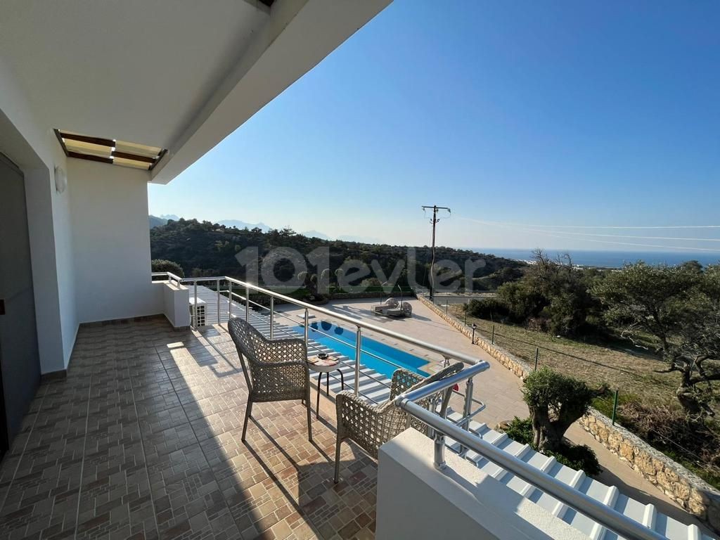 3+1 VILLA WITH POOL, UNOBSTRUCTED SEA AND MOUNTAIN VIEWS - ESENTEPE/KARAAGAC AREA ** 