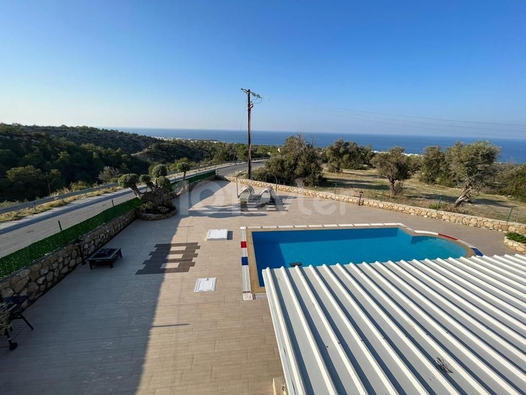 3+1 VILLA WITH POOL, UNOBSTRUCTED SEA AND MOUNTAIN VIEWS - ESENTEPE/KARAAGAC AREA ** 