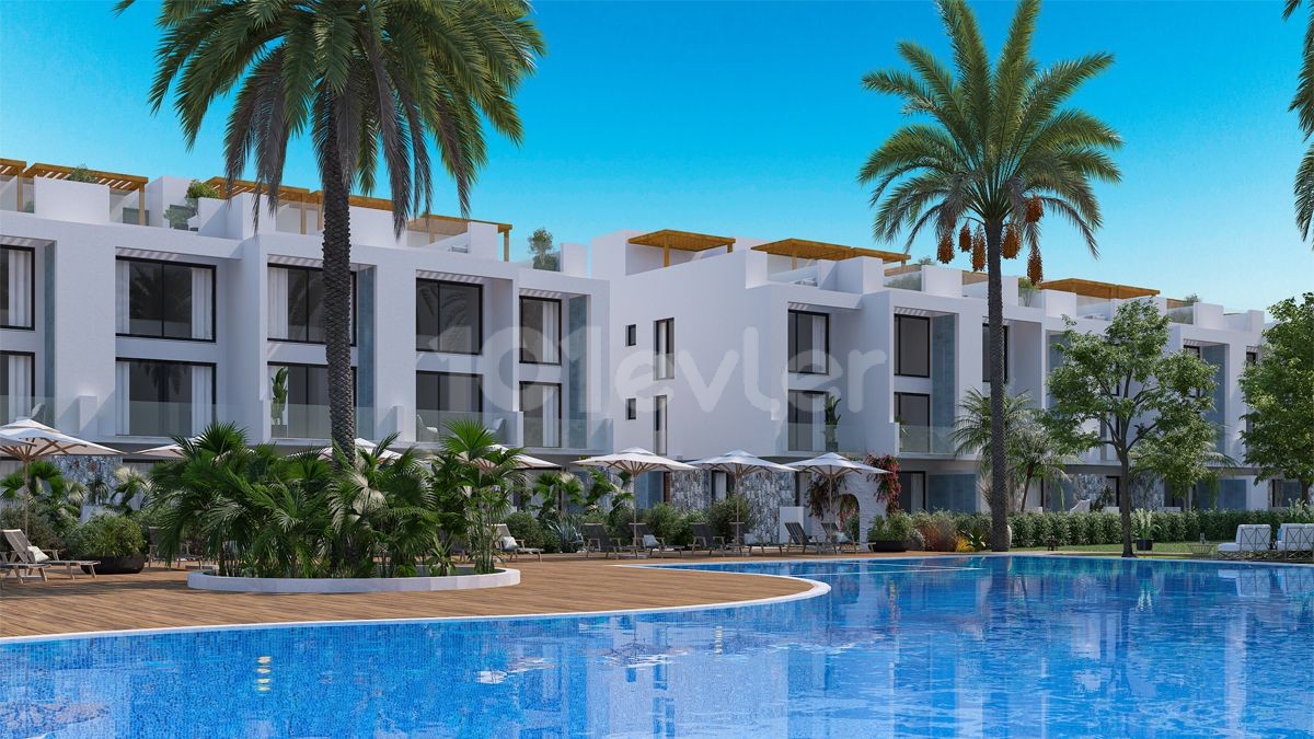 Beachfront properties 3+1 duplex penthouse, with uninterrupted sea and mountain views in Tatlisu, North Cyprus