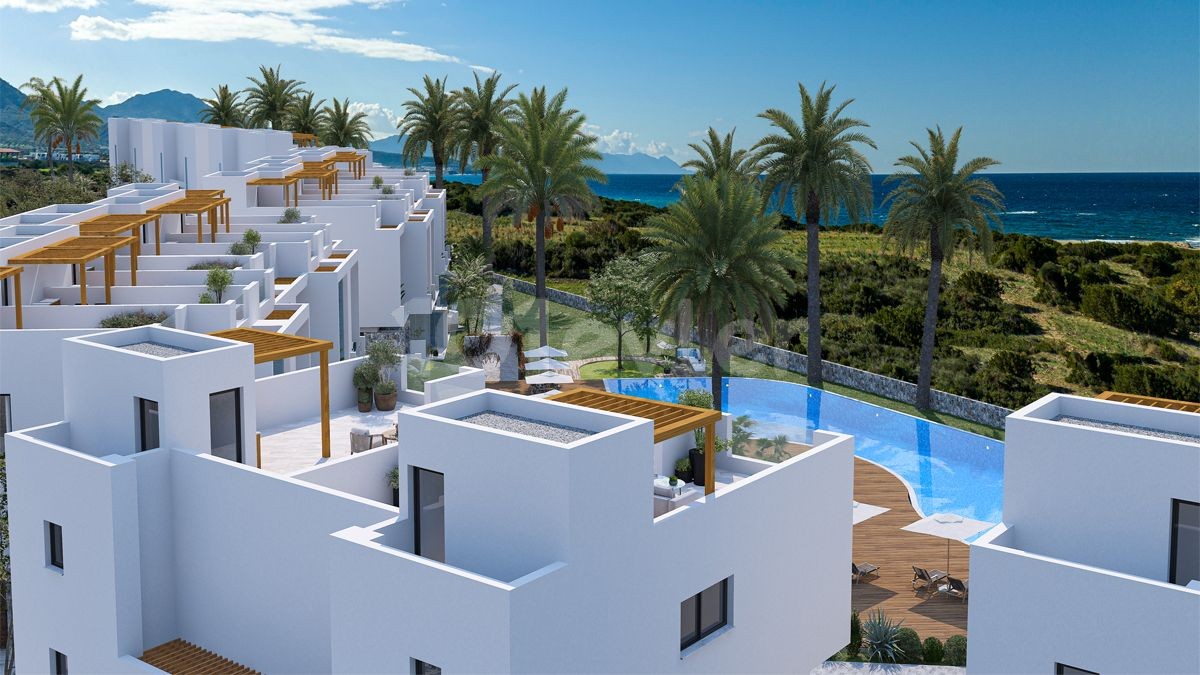 Недвижимость на берегу моря 2+1 двухуровневый пентхаус с панорамным видом на море и горы в Татлису, Северный Кипр