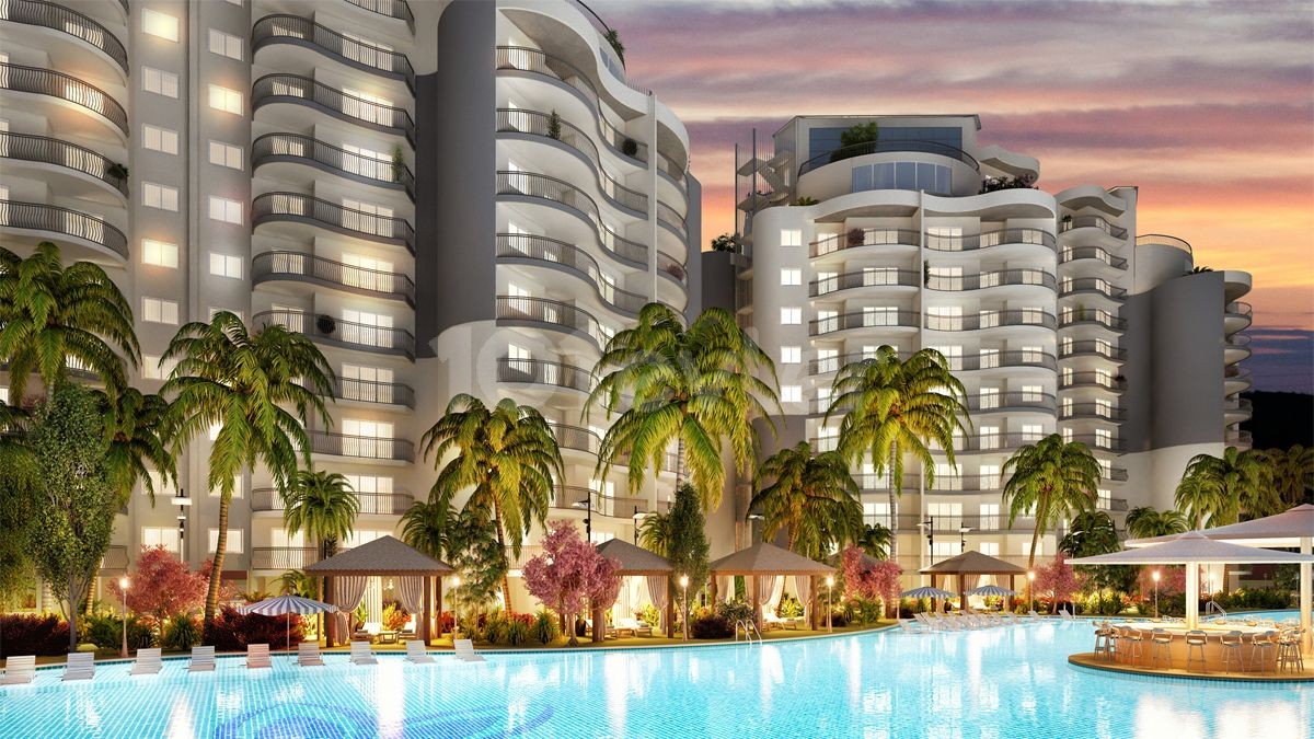Prestigeträchtiges Studio-Apartment-Projekt mit Hotelkonzept und Meerblick in Iskele, Nordzypern