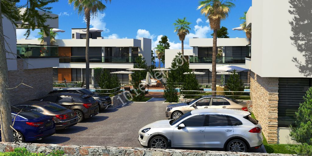 Kıbrıs Girne Alsancak'ta Site İçerisinde Lüks 2+1 Bahçeli Daire