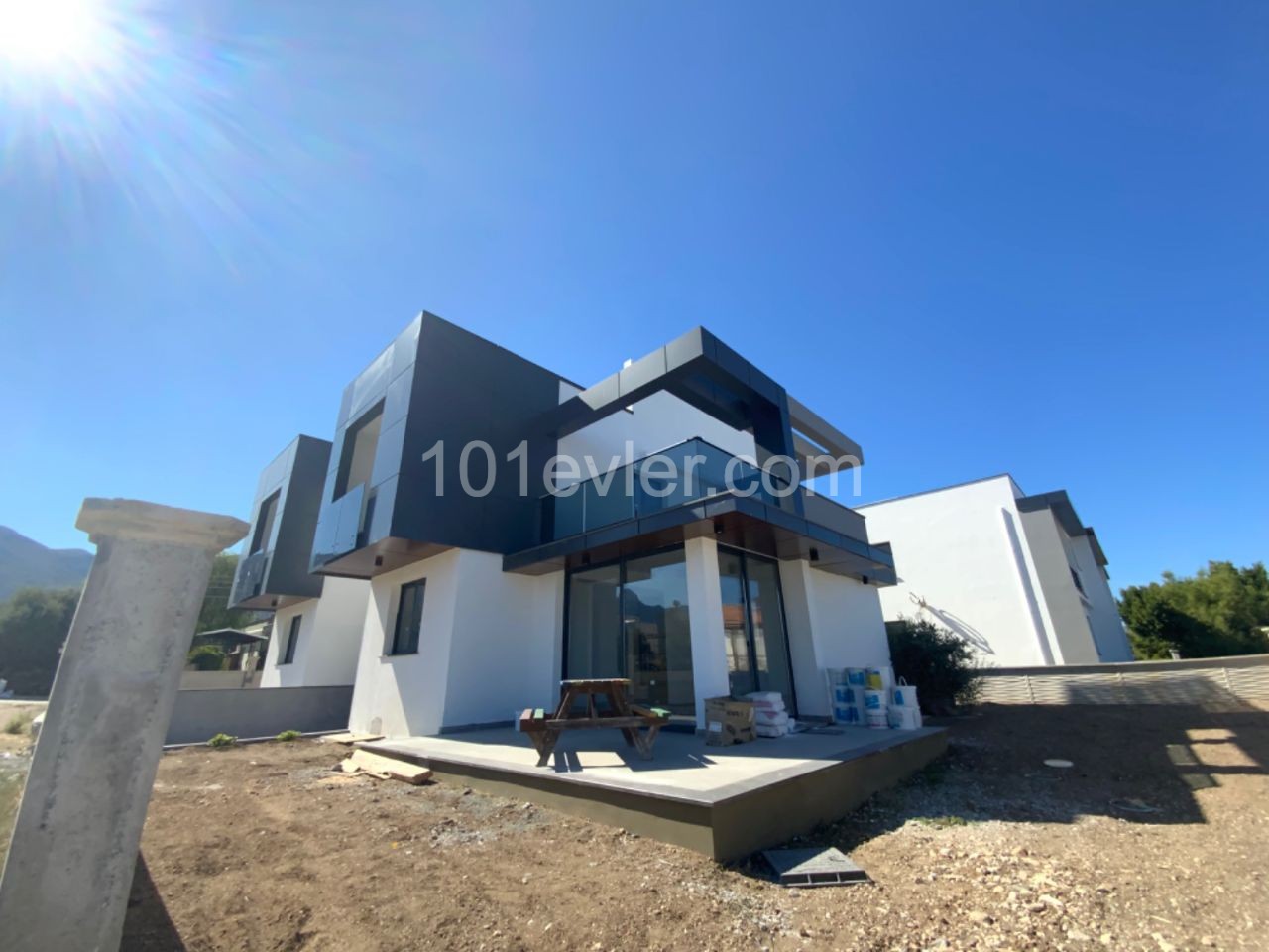 Sea and Mountain View Twin Villa for Sale in Ozanköy, Kyrenia ** 