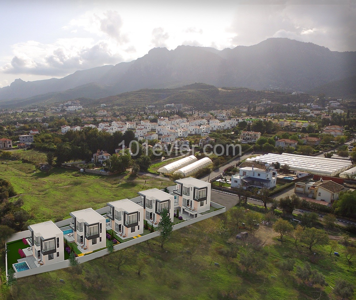 Kıbrıs Girne Alsancak Deniz ve Dağ Manzaralı Satılık 3+1 Müstakil Villa 