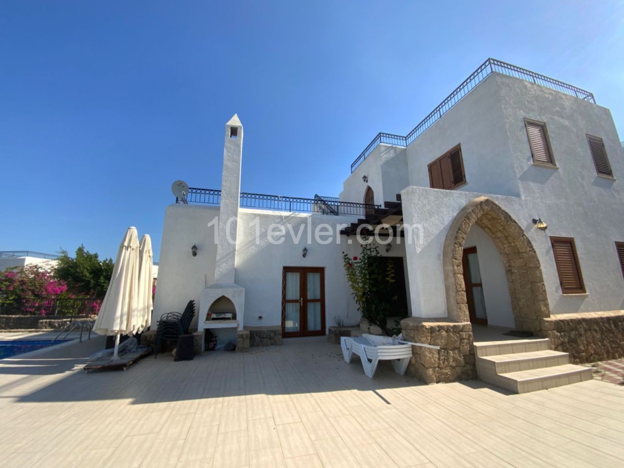 Cyprus Kyrenia Karmi 3+1 Duplex Villa with Sea View for Rent with Pool ** 