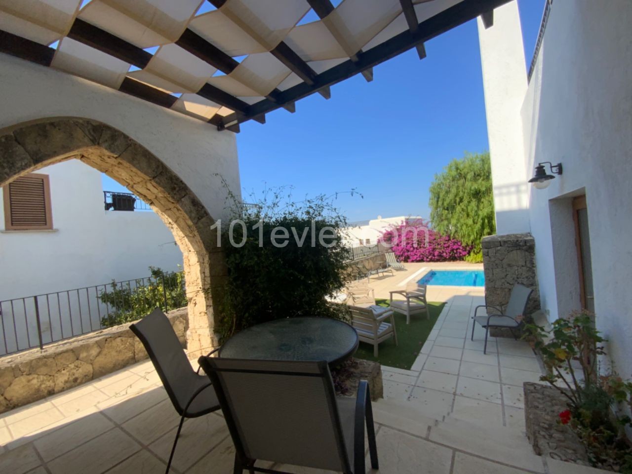 Cyprus Kyrenia Karmi 3+1 Duplex Villa with Sea View for Rent with Pool ** 