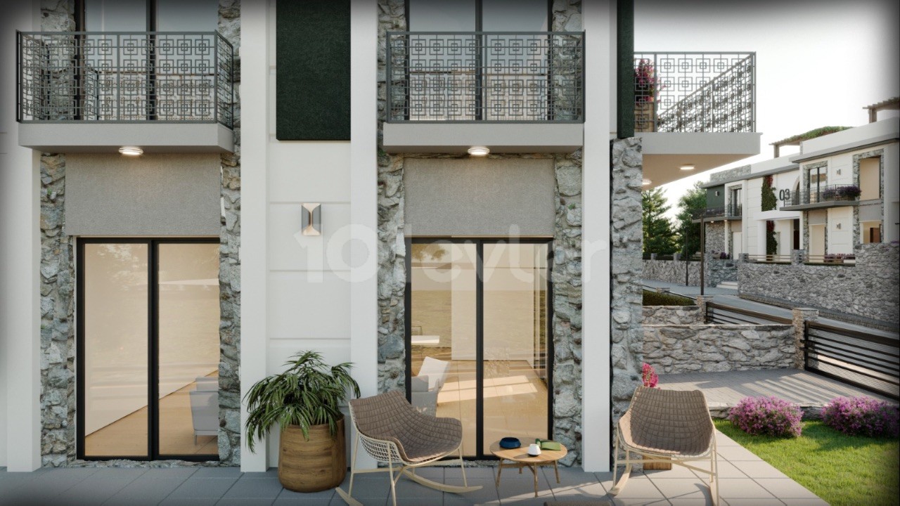 3 + 1 Terrace Floor and Garden Floor Ultra Luxury Apartments for Sale in the Comfort of Kıbrıs Kyrenia Çatalköy Villa ** 