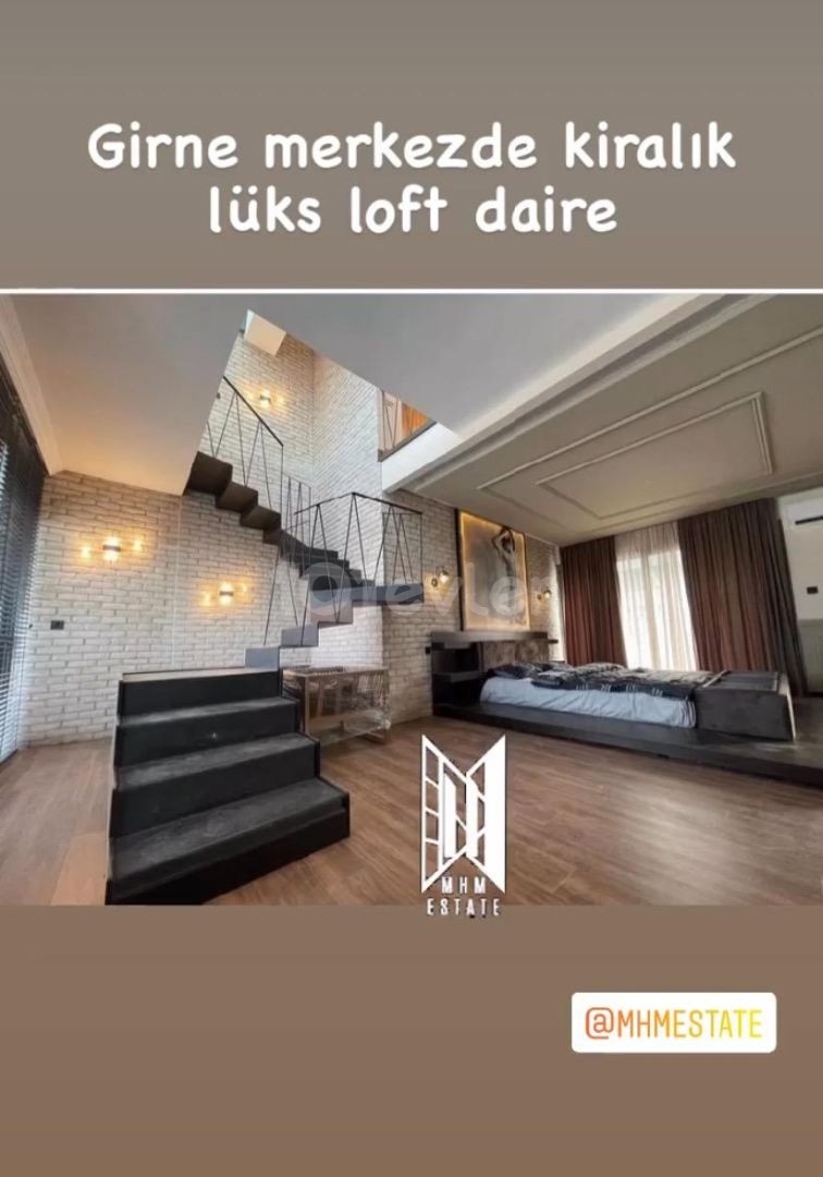 GİRNE MERKEZDE KİRALIK  LUX LOFT DAİRE