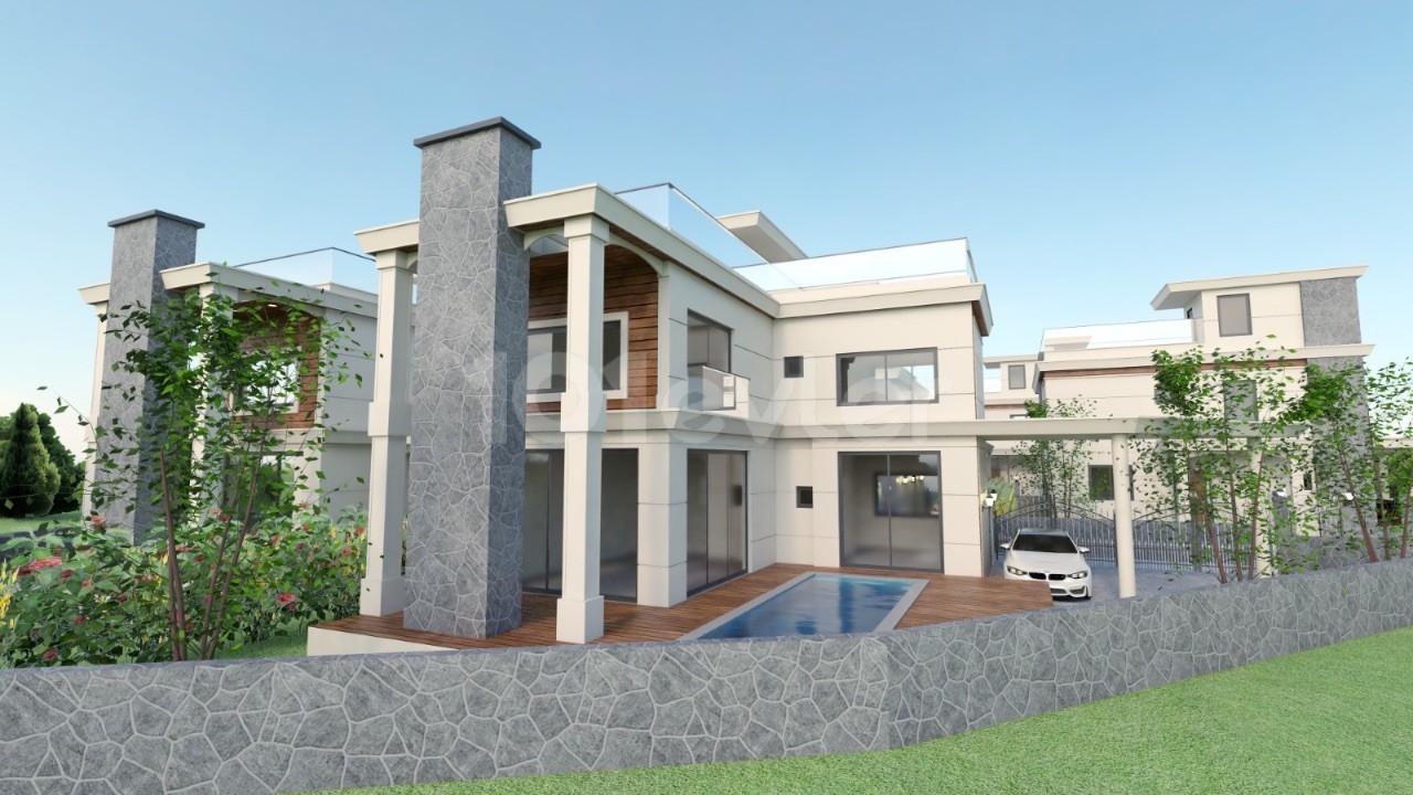 3+1 Detached Villas for Sale with Magnificent Mountain and Sea Views in Cyprus Lapta ** 