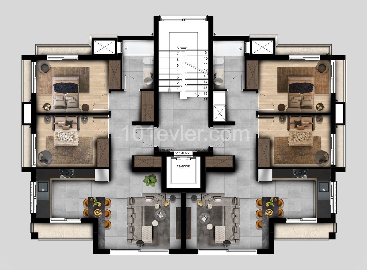 2+1 Wohnung Zum Verkauf In Kyrenia Zentrum ** 