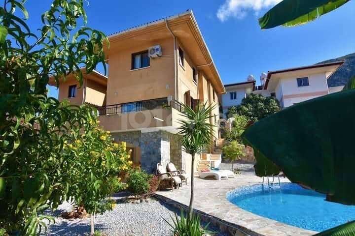 A FULLY FURNISHED 3+1 DUPLEX LUX VILLA WITH A GARDEN WITH A PRIVATE POOL WITH A GREAT VIEW OF NATURE IN THE KYRENIA EDREMIT REGION ** 