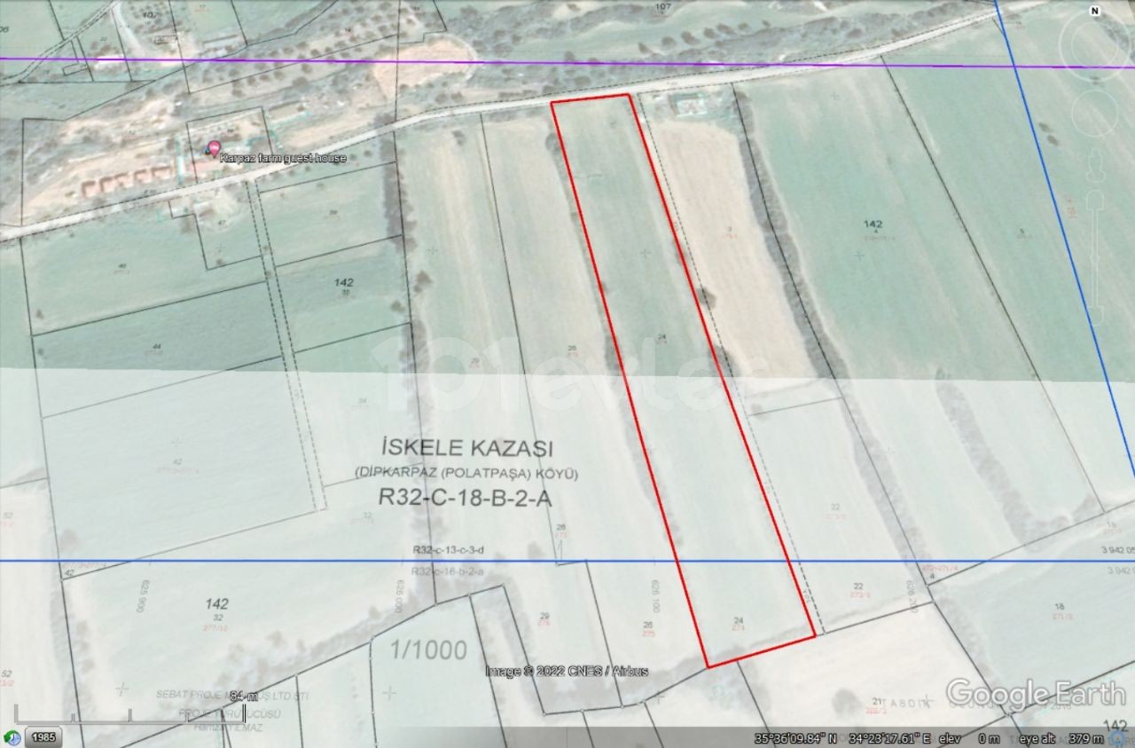 Dipkarpaz nicht zu verpassen Investition zoning, Straße und Strom vorhandene Feld 150.000 Pfund ** 