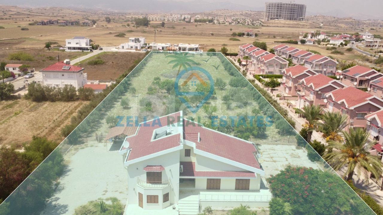 Iskele Bosphorus, 7 acres of land for sale with a villa in it ** 