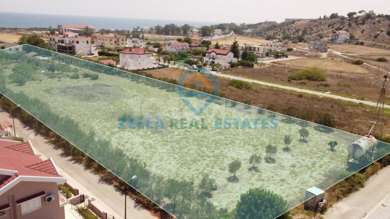 Iskele Bosphorus, 7 acres of land for sale with a villa in it ** 