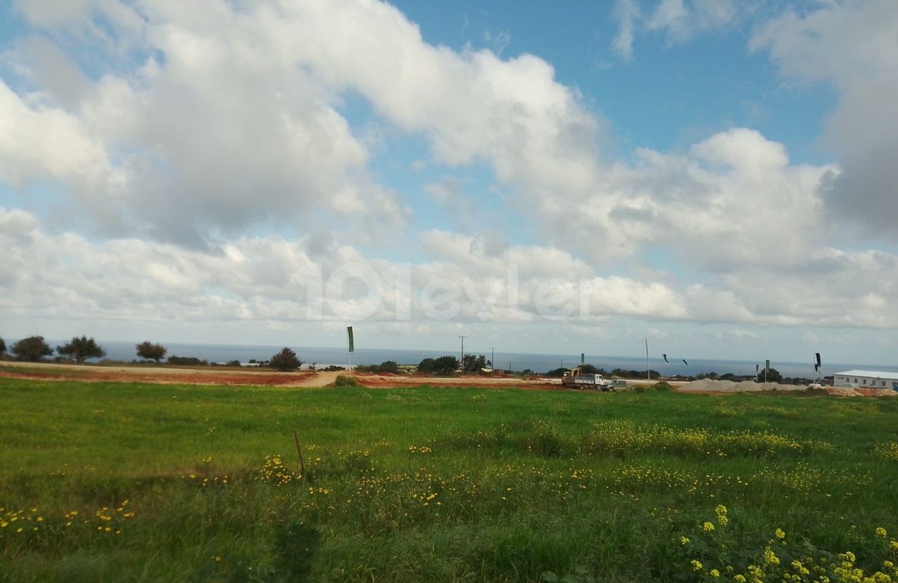 2 acres 600Ay2 Field with sea view and zoned for sale in Yeni Erenköy