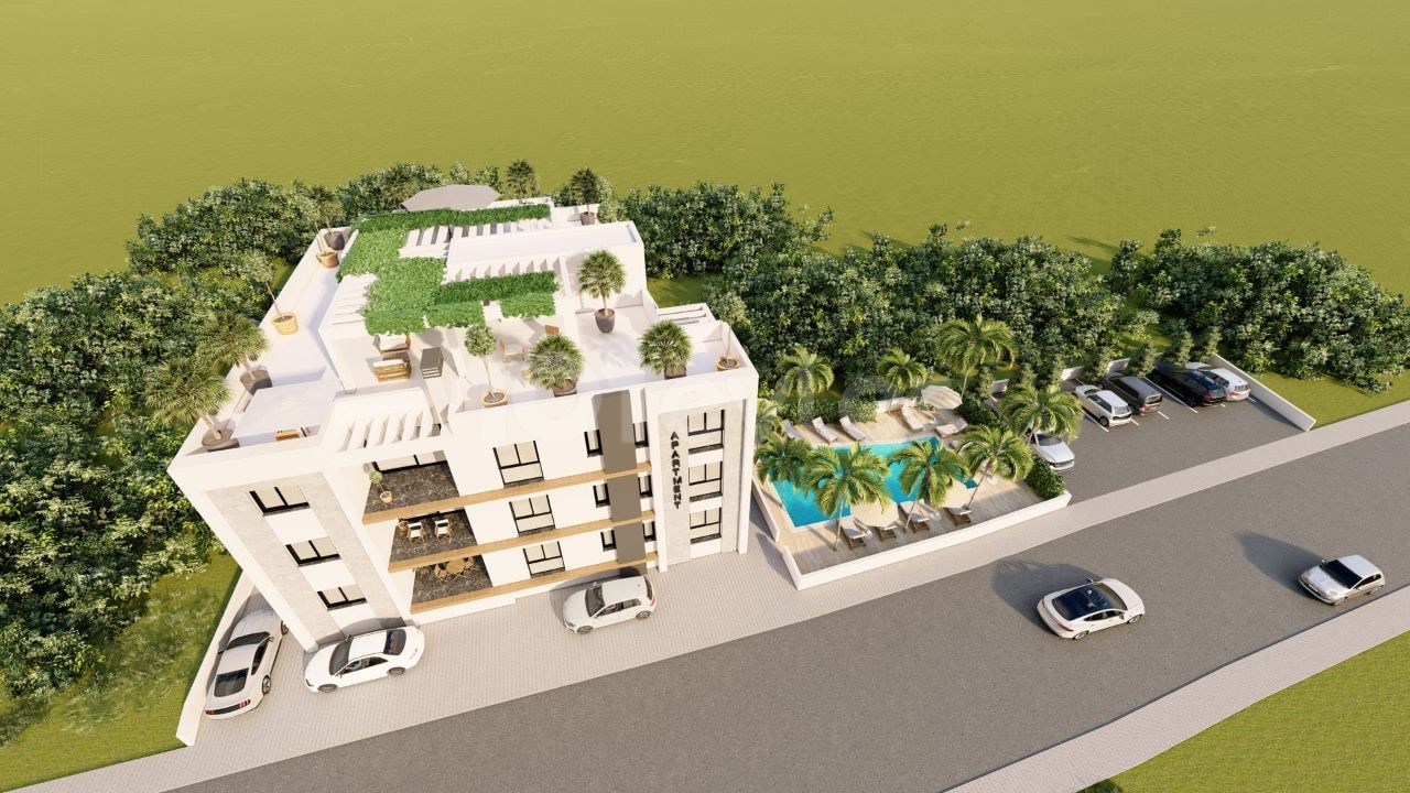 2+1 LUXUS-WOHNUNGEN ZUM VERKAUF ,MIT BLICK AUF DIE BERGE UND DAS MEER, INNERHALB DER WEBSITE MIT POOL IM ZENTRUM VON KYRENIA ZYPERN ** 