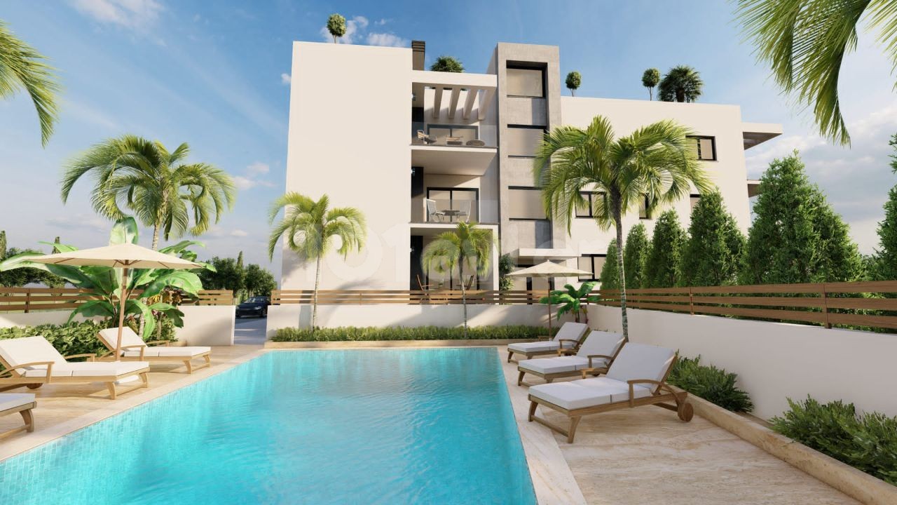 2 + 1 LUXURY APARTMENTS FOR SALE WITH MOUNTAIN AND SEA VIEWS, ON A SITE WITH A POOL IN THE CENTER OF KYRENIA, CYPRUS ** 