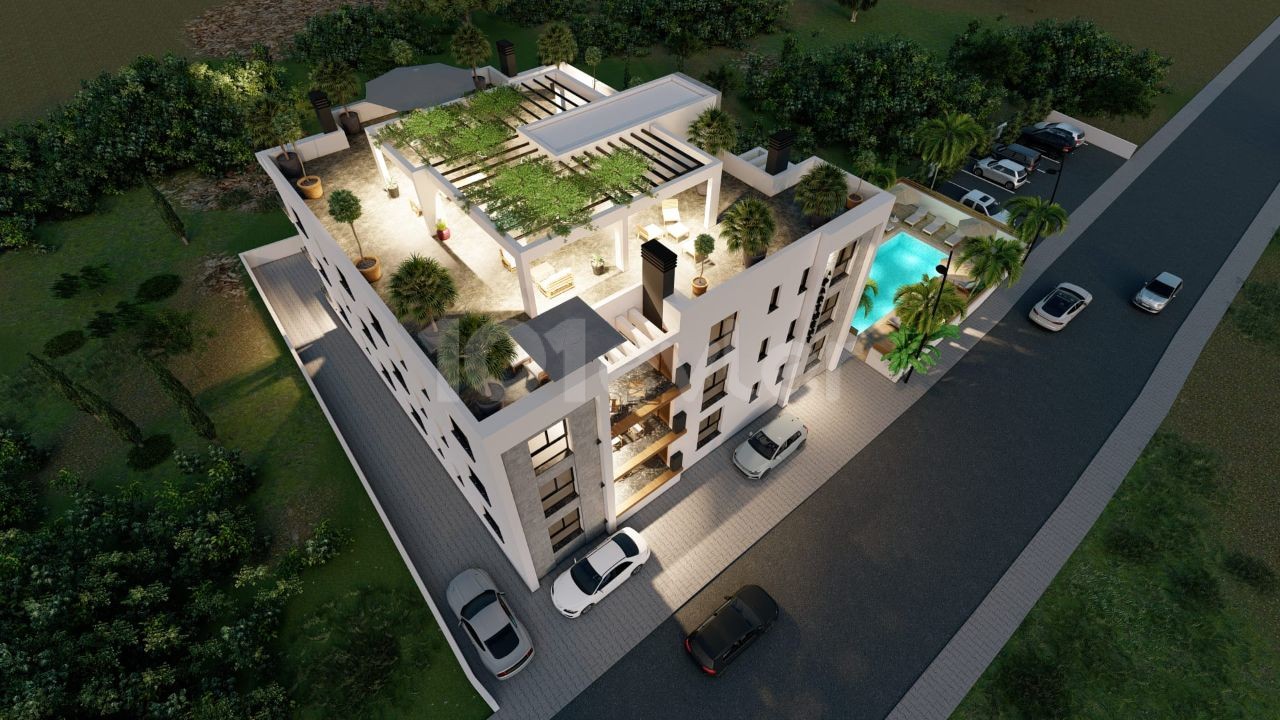 2 + 1 LUXURY APARTMENTS FOR SALE WITH MOUNTAIN AND SEA VIEWS, ON A SITE WITH A POOL IN THE CENTER OF KYRENIA, CYPRUS ** 