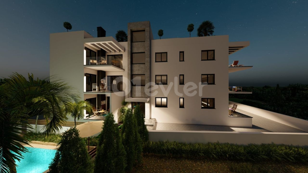 2+1 LUXUS-WOHNUNGEN ZUM VERKAUF ,MIT BLICK AUF DIE BERGE UND DAS MEER, INNERHALB DER WEBSITE MIT POOL IM ZENTRUM VON KYRENIA ZYPERN ** 