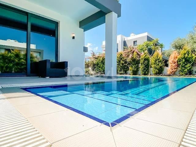 CYPRUS KYRENIA ALSANCAK 3 + 1 LUXURY VILLA FOR SALE WITH PRIVATE POOL, FULLY FURNISHED, CENTRAL AIR CONDITIONING SYSTEM ** 